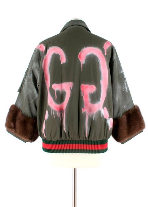 gucci spray paint jacket|Gucci coats for women.